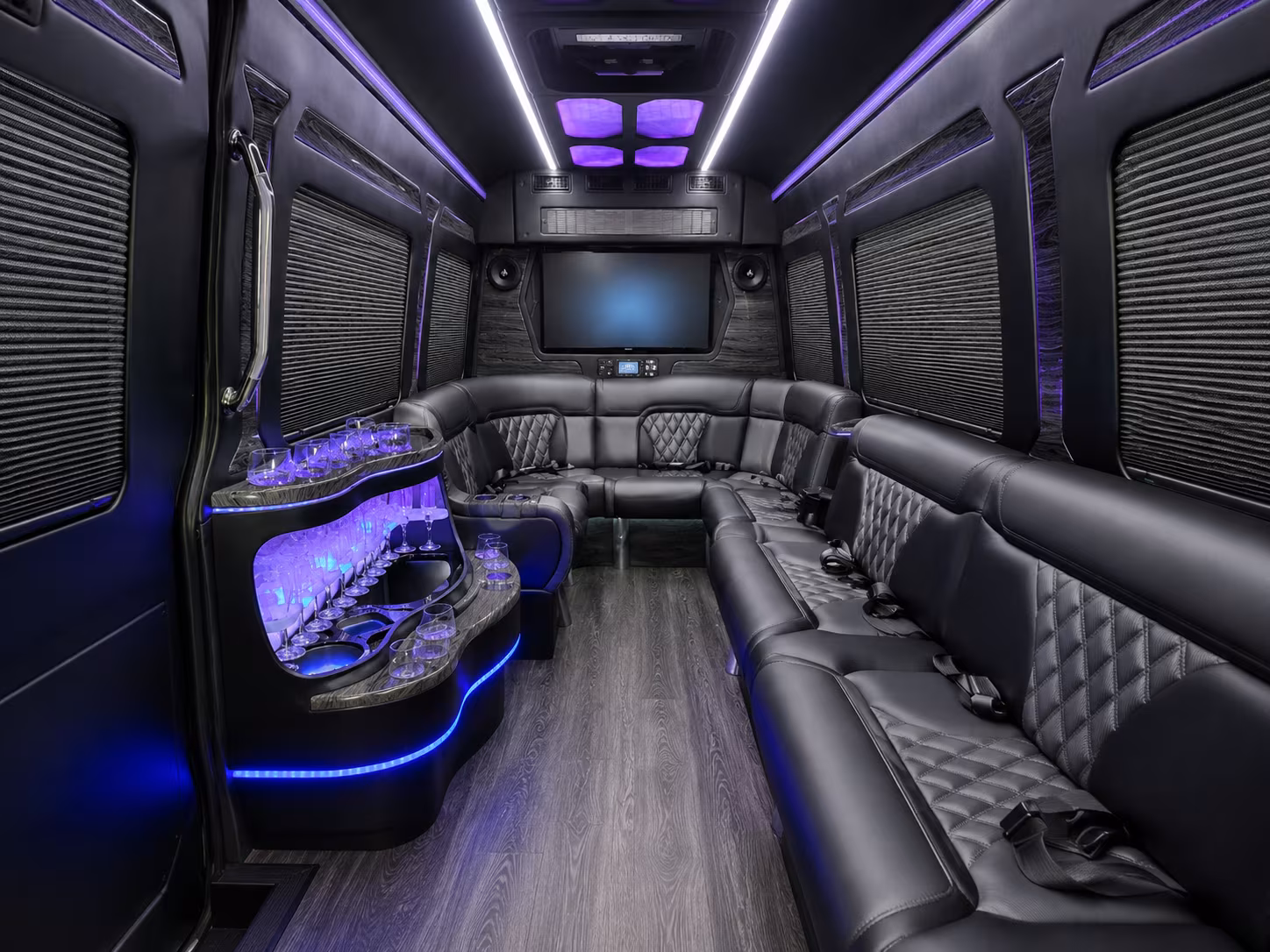 fayetteville 40 passenger party bus interior